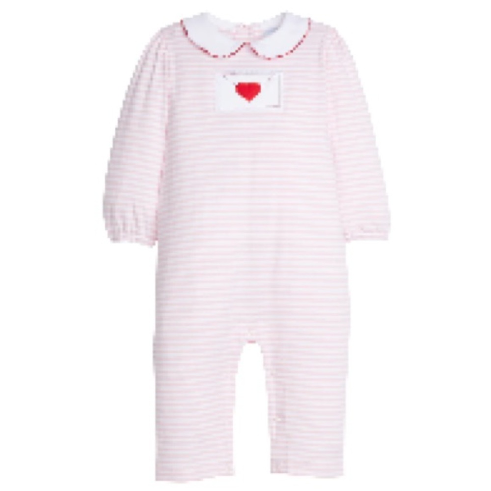 Little English 18m NWOT Pink and White Striped Baby Romper